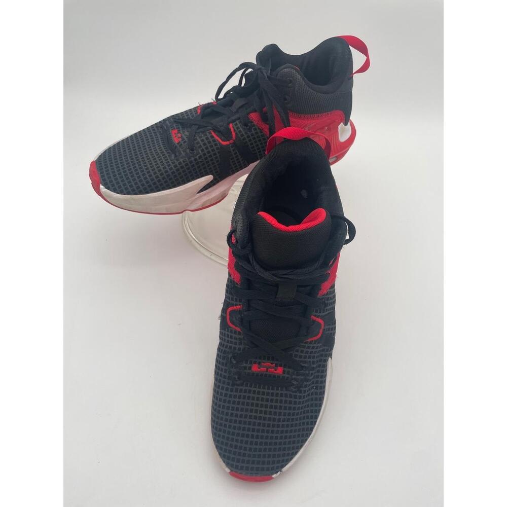 Nike DM1123-005 Black Red LeBron James Mid Top Lace Up Signature Logo Sneakers U